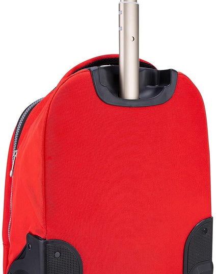 Pierre Cardin Trolley backpack School bag 3 PCS set All in One 2 BIG WHEEL Rolling Backpack Include Pencil case, Lunch bag and trolley backpack UNISEX PC87067-Red