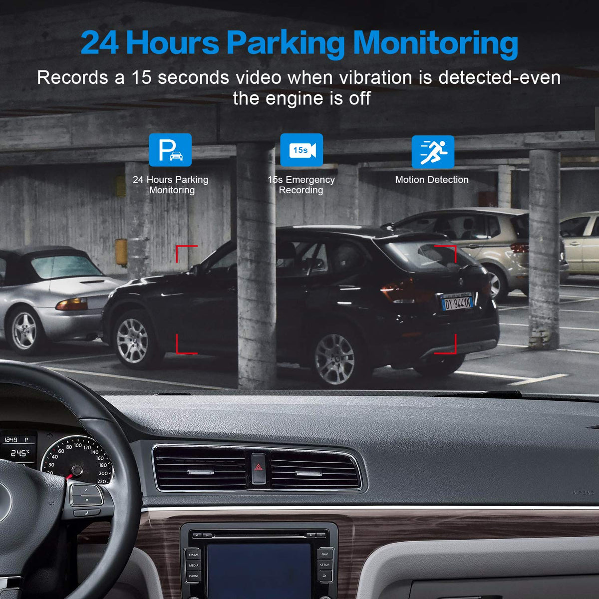 Boogiio Dash Cam Front With 32G Sd Card, 1080P Fhd Car Driving Recorder 3'' Ips Screen 170°Wide Angle Dashboard Camera Aluminum Alloy Case, Wdr G-Sensor Parking Monitor Loop Recording Motion Detection