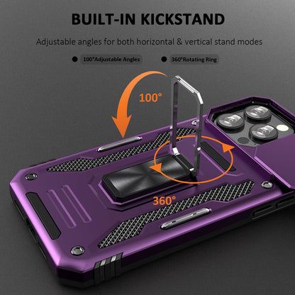 Purple UKLCCU case built-in rotating ring kickstand diagram