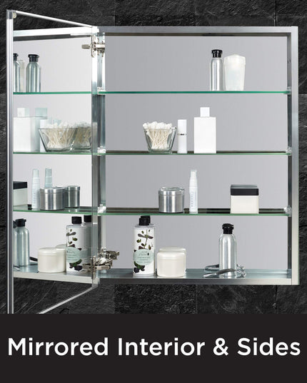 Zenna Home Designer Series Medicine Cabinet, Frameless Bathroom Wall Cabinet.