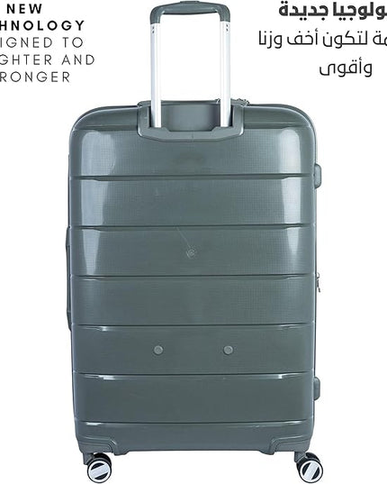 Sonada Luggage Unbreakable Material,4 Double Wheels, TSA Approved Lock (Set of 4, Dark Grey)