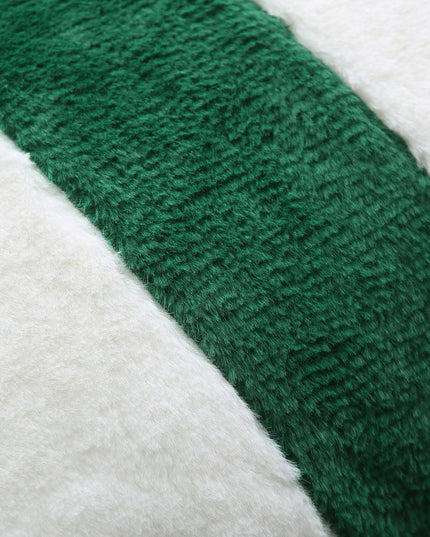 Ikuoic Green and White Striped Throw Pillow Covers 40 X 40 cm Set of 2