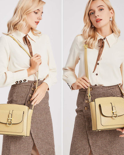 LA TERRE Lightweight Medium Crossbody Bags for Women, Small Crossbody Handbags Vegan Leather Shoulder Bag Purses