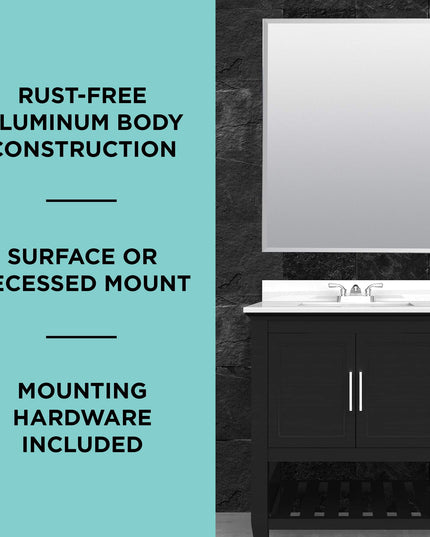 Zenna Home Designer Series Medicine Cabinet, Frameless Bathroom Wall Cabinet.