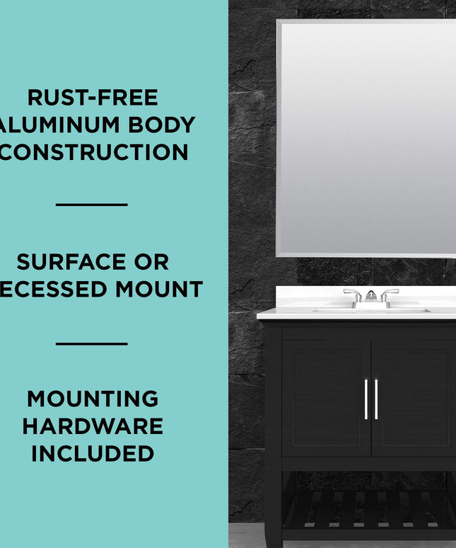 Zenna Home Designer Series Medicine Cabinet, Frameless Bathroom Wall Cabinet.