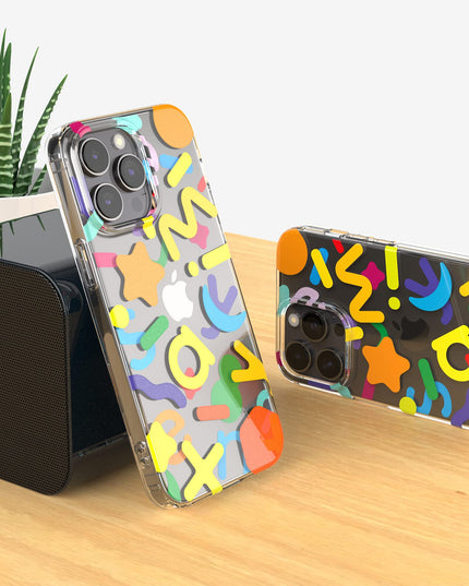 Senyimax for iPhone 14 Pro Max Case Stylish and Cute Double-Layer Letters Pattern Hard TPU Shockproof Protective Case Cover for Men Girls and Women (Multicolor)