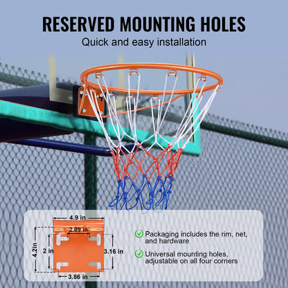 VEVOR basketball rim reserved mounting holes diagram