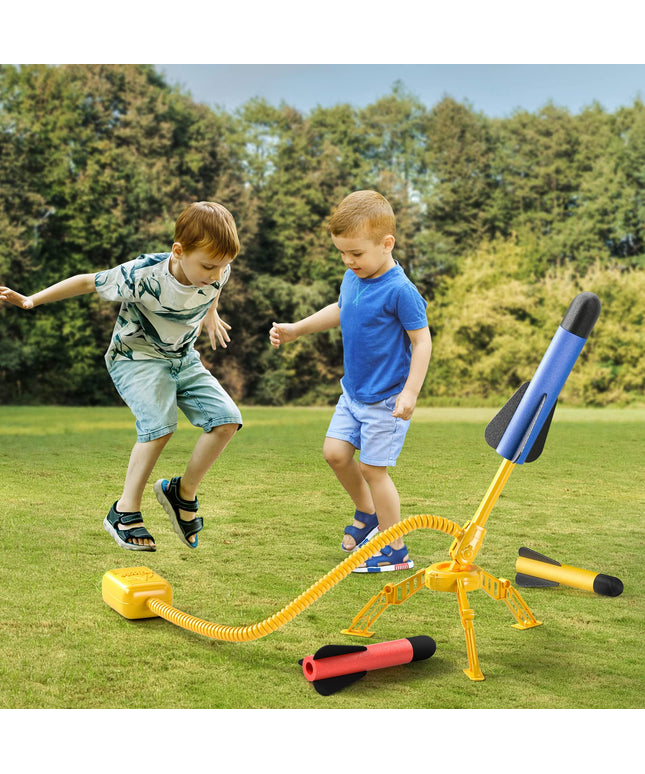 Doloowee Rocket Launcher for Kids,Foam Rockets and Stomp Launcher Pad, Launch up to 100+ft, Kids Outdoor Toys, Birthday Gift Toys for Kids Boys Girls Age 3 4 5 6 + Years Old
