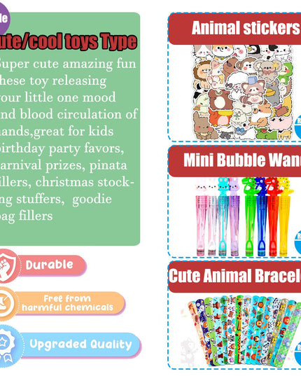 105 PCS Assortment Party Favors Toys for kids, Premium Mini Ctue Favors for All Ages kids Grils,Prize Box Toys,Goody Bag Fillers,pinata stuffers,Carnival Prizes for Boys and Girls 4-10