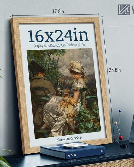 VCK 40x60 CM Oak Wood Frame for Poster & Picture, Natural Solid Wood Photo Frame, Wall Gallery Frame