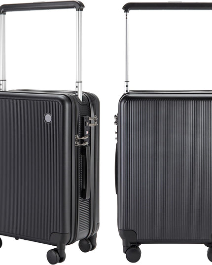 Pierre Cardin Carry on Luggage Business And Laptop Rolling Bag (BLACK)