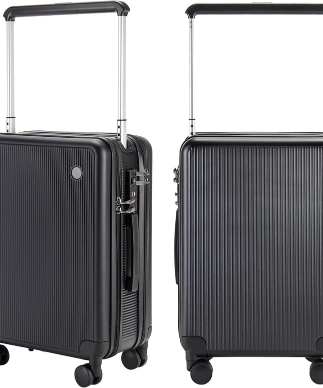 Pierre Cardin Carry on Luggage Business And Laptop Rolling Bag (BLACK)