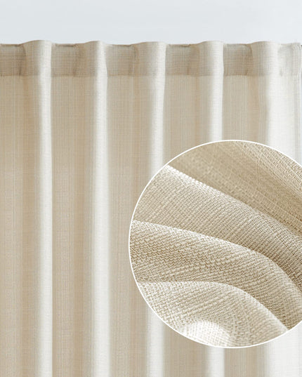 jinchan Curtains for Living Room Bedroom Linen Textured Curtains 213 cm Long 2 Panels Beige Farmhouse Curtains Casual Weave Back Tab Drapes Light Filtering Window Curtains Set Heathered Beige