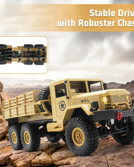 Spobot RC Military Transport Truck, RC Off-Road Vehicle 6WD with All Terrain, Remote Control Rack Car With2 Set of Batteries &Realistic Light is Good for Kid Gift