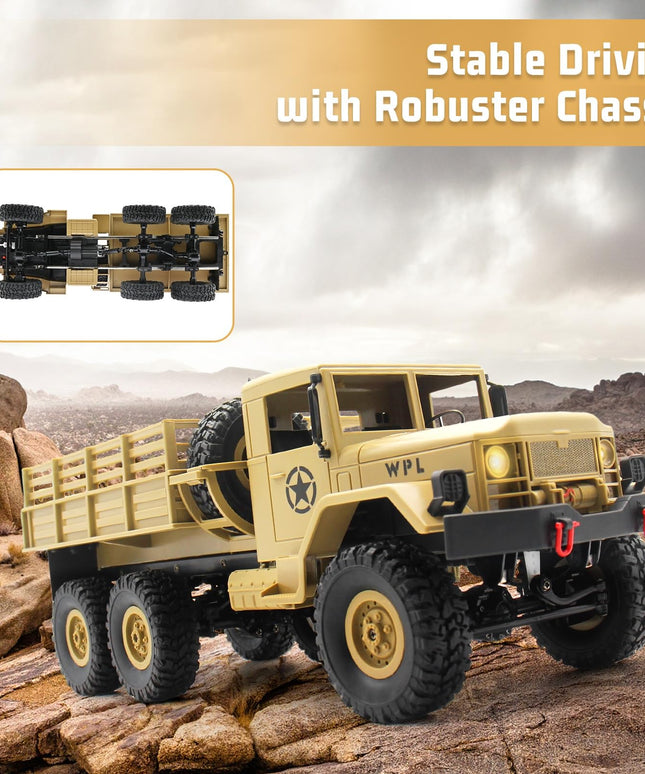 Spobot RC Military Transport Truck, RC Off-Road Vehicle 6WD with All Terrain, Remote Control Rack Car With2 Set of Batteries &Realistic Light is Good for Kid Gift