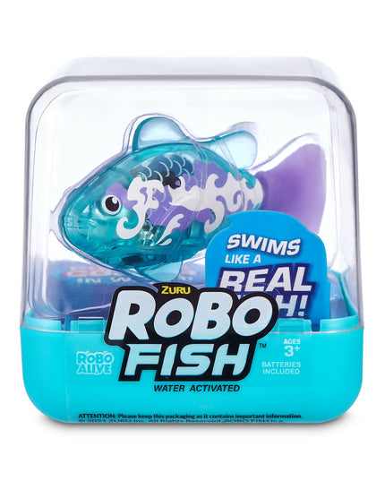 Robo Alive Robo Fish Series 2 (Teal + Orange 2 Pack) by ZURU Robotic Swimming Fish Water Activated, Changes Color, Comes with Batteries, Amazon Exclusive - Teal + Orange (2 Pack), 7165E