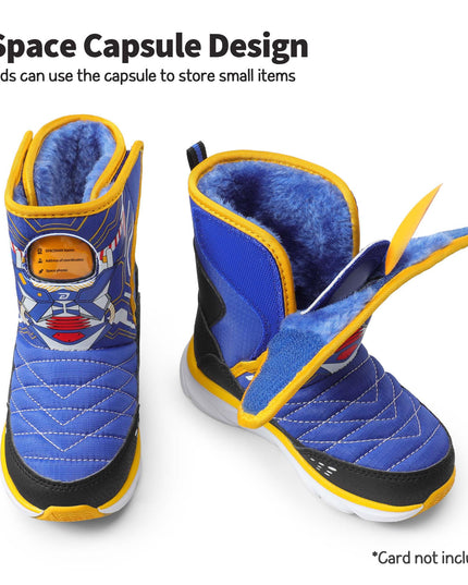 DREAM PAIRS Boys Girls Toddler Snow Boots Faux Fur Lined Mid Calf Little Kids Winter Shoes SDSB2308K Size 6 Toddler ROYAL BLUE ORANGE SIZE 25