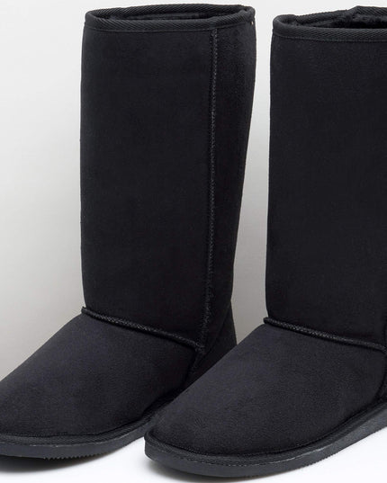SIZE 38: Alpine Swiss Womens 11.5” Tall Mid Calf Winter Boots Faux Shearling Aussie Classic BLK 7 M US