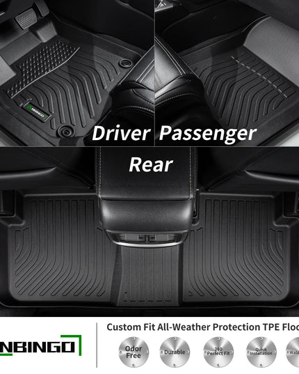 ANBINGO®-Floor Mats Custom for Volkswagen Golf/Golf Alltrack/Golf GTI/Golf R/Golf Sportwagen MK7 2015-2021 Waterproof Car Mats All Weather Mats Floor Liners VW Accessories Front& Rear Full Set Black