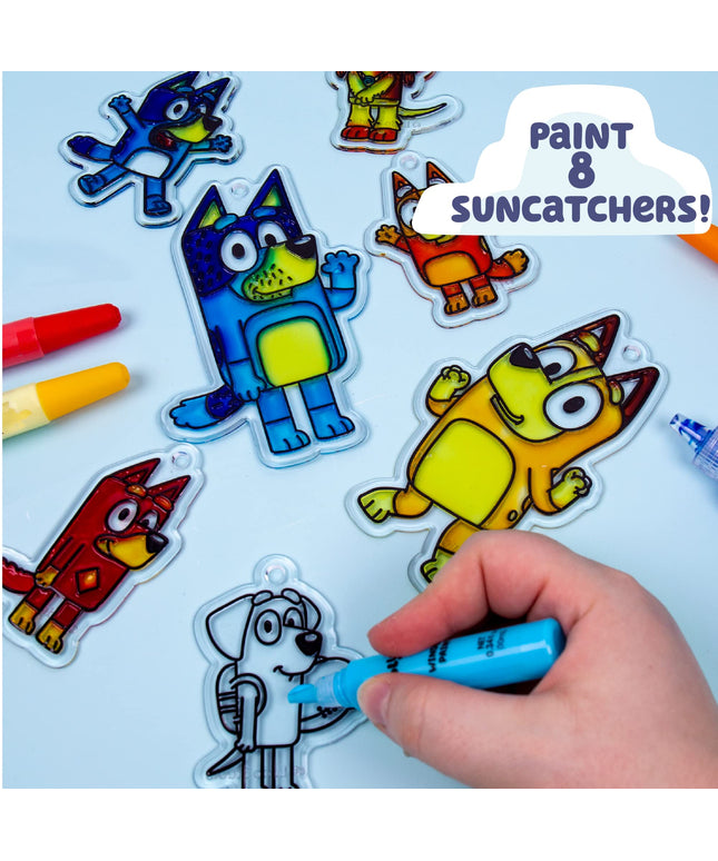 Bluey Window Art Suncatchers Kit for Kids to Paint, Great at-Home Craft Activity or Birthday Party Idea, Toys for Ages 3, 4, 5, 6