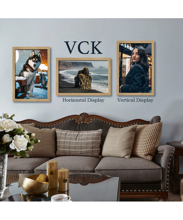 VCK 40x60 CM Oak Wood Frame for Poster & Picture, Natural Solid Wood Photo Frame, Wall Gallery Frame