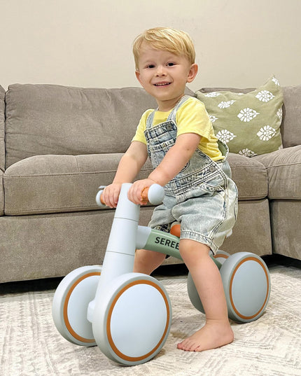 SEREED Children's Balance Bike from 1 Year, Balance Bike Toy for 12-36 Months Baby, First Bicycle without Pedal with 4 Wheels for Boys and Girls, Toddlers, First Birthday Gift