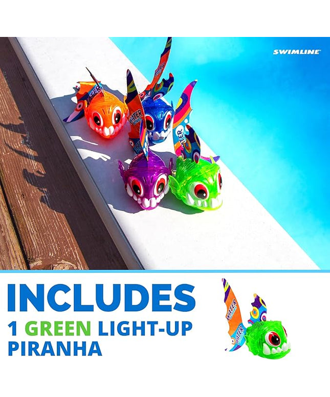 Swimline LED Light-Up Piranha Dive Toy – Glowing Underwater Game for Kids | Perfect for Pool & Bath Fun