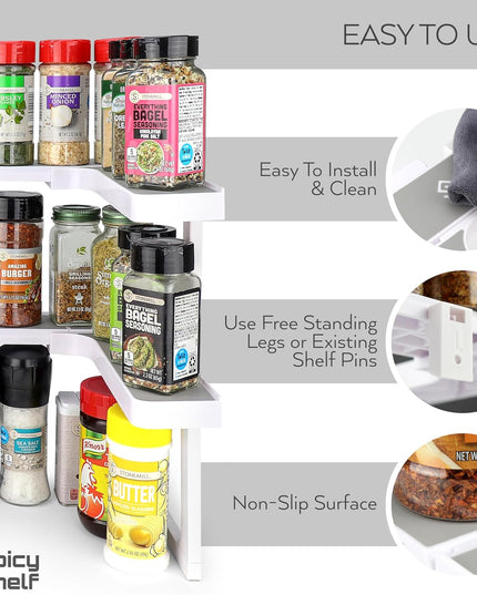 Spicy Shelf Patented Spice Rack and Stackable Organizer