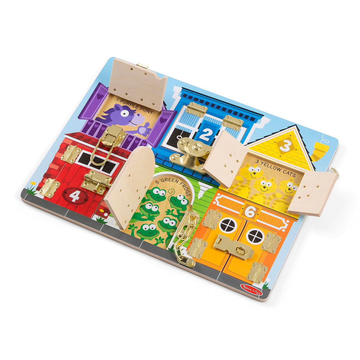 Melissa & Doug Latches Board Frustration-Free Packaging Skill Builders Toy (Open Box)