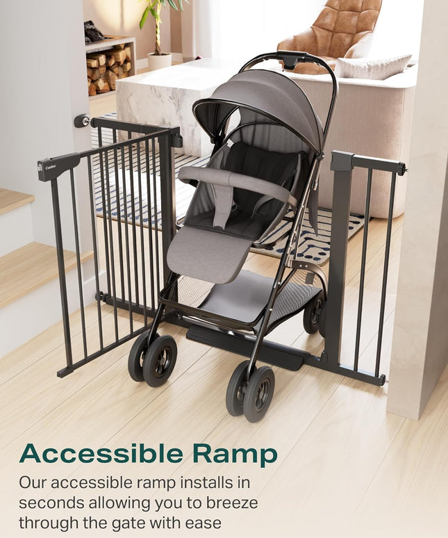 Cumbor Baby Gate for Stairs, Mom's Choice Awards Winner,Black