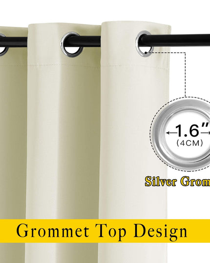 NICETOWN Room Darkening Beige Curtain  167.6 cm wide x 213 cm long .
