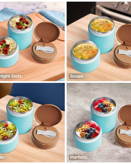 Prep'd Living Overnight Oats Containers with Lids - Portable Meal Prep