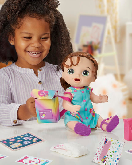Baby Alive Time for School Baby Doll Set, Back to School Toys for 3 Year Old Girls & Boys & Up, 12 Inch Baby Doll, Brown Hair