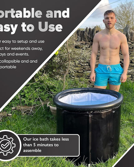 ice bath tub for athletes, Multi-Layer Portable cold Plunge Tub, Sport Recovery Cold Bath, Ice Bath Tubs cold pack, Foldable Cold Bath Tub with Cover?85 Gallon?model L?30”*30”*30”? Model L (30"*30"*30")