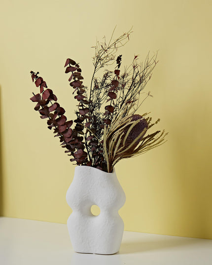 UPWOIGH White Black Ceramic Vase Set of 2,Modern Boho Flower Vase Home Décor