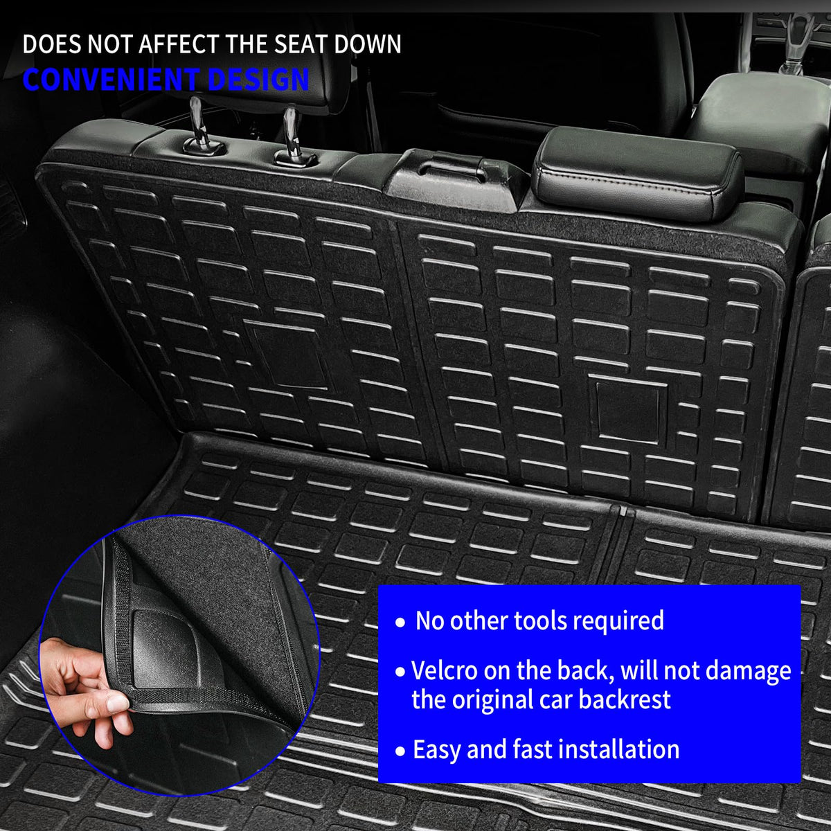 Rongtaod Cargo Mat Compatible With 2015-2024 Ford Edge (Not Fit Sel) Trunk Mat Trunk Liner Tpe Cargo Liner Back Seat Cover Protector 2023 Edge Accessories (Backrest Mats+Trunk Mat)