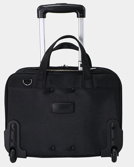 Pierre Cardin Rolling Laptop Bag Premium Wheeled Briefcase With ANTI THEFT TSA Lock Water-Resistant Pilot case, Roller Case Computer Bag UNISEX (PC85172-15TC (15.5 Inch - 2 Wheels)), black