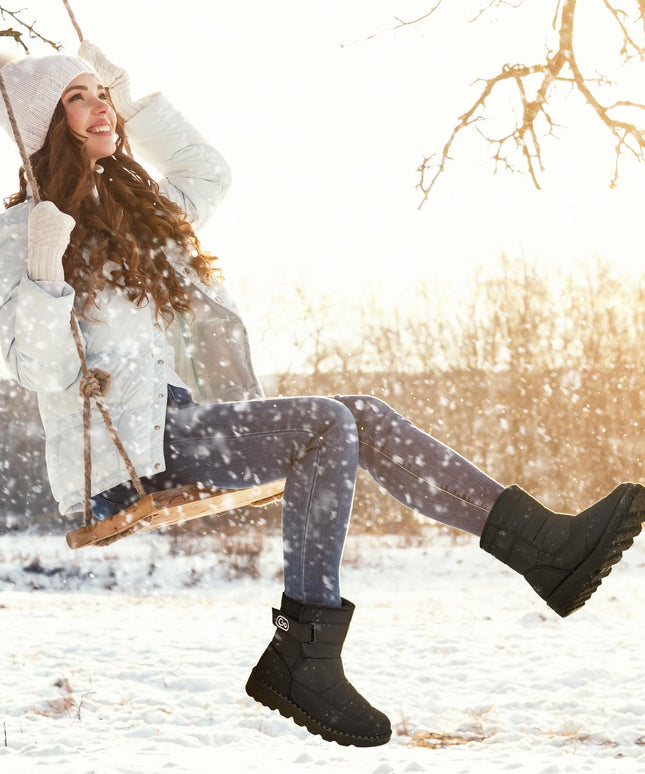 SIZE: 39 - Ablanczoom Womens Winter Snow Boots With Warm Fur Lining Comfortable Non Slip Ankle Booties Outdoor Waterproof Walking Boots for Women