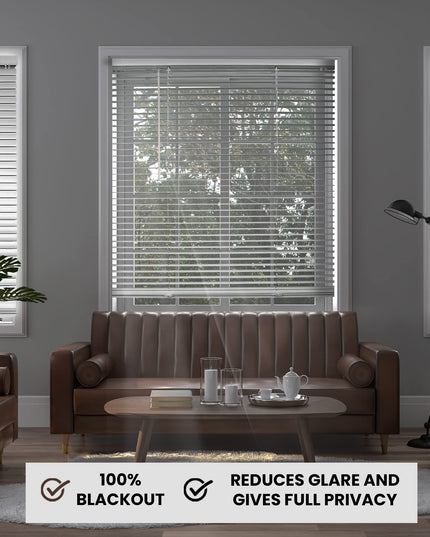 CHICOLOGY Blinds for Windows, Midnight White (Blackout), 81 cm W x 121 cm H