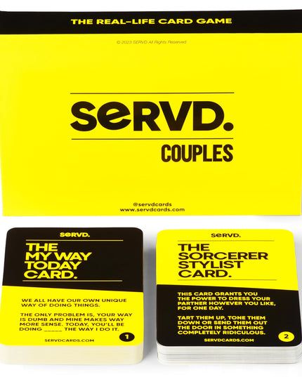 SERVD - Couples - The Hilarious Real-Life Couples Card Game | A Funny Couples Gift for Anniversary, Valentines Day, Christmas, Date Nights & More | Unique Couples Strategy Game
