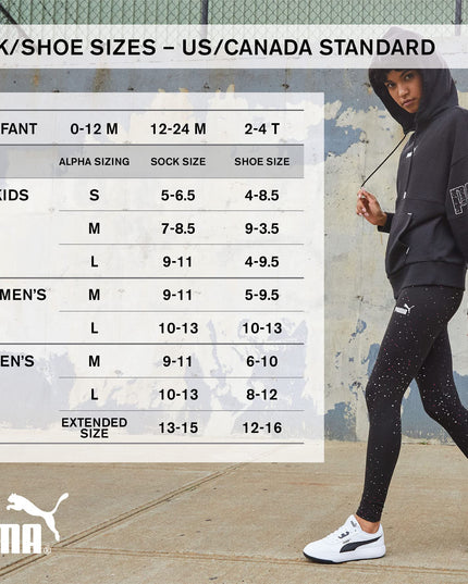 Puma Women's Non-Terry Runner Sock 6-Pack, White, 9-11