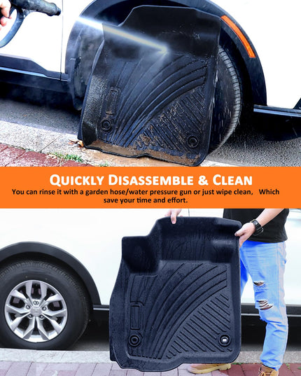 Binmotor-All Weather Floor Mats Set for Kia Sorento 2021-2025 6/7 Passenger（Not for Hybrid）, 1st & 2nd & 3rd Row Full Set, Guard Heavy Duty TPE Car Floor Liners Sorento Accessories