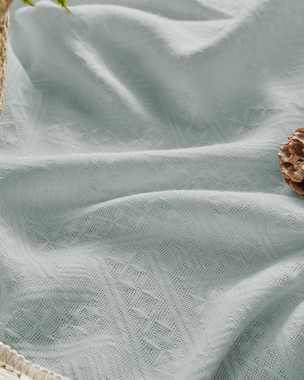 Joydeco Ice Blue Boho Curtains 275cm Curtains 264cm Inches Wide, Bohemian Farmhouse Curtains for Bedroom Living Room, Light Filtering Country Rustic Semi Sheer Curtains Rod Pocket