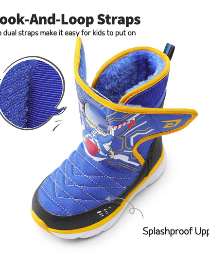 DREAM PAIRS Boys Girls Toddler Snow Boots Faux Fur Lined Mid Calf Little Kids Winter Shoes SDSB2308K Size 6 Toddler ROYAL BLUE ORANGE SIZE 25