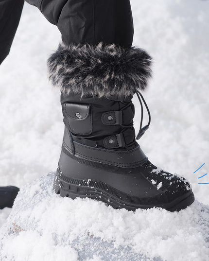 Size: 37.5 - DREAM PAIRS Boys Girls Snow Boots Waterproof Outdoor Warm Cozy Anti-Slip Mid Calf Faux Fur Lining Insulated Winter Shoes for Little/Big Kids,Size 5 Big Kid,Black,KSNOW