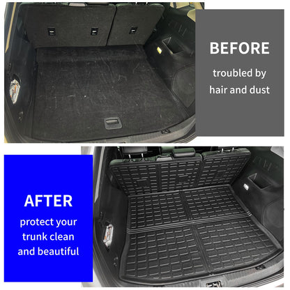 Rongtaod Cargo Mat Compatible With 2015-2024 Ford Edge (Not Fit Sel) Trunk Mat Trunk Liner Tpe Cargo Liner Back Seat Cover Protector 2023 Edge Accessories (Backrest Mats+Trunk Mat)