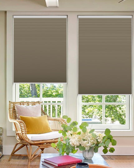 LazBlinds Cordless Cellular Blackout Honeycomb Shades with 4 cm cells,Size 86 cm W x 183 cm H Dark Coffee