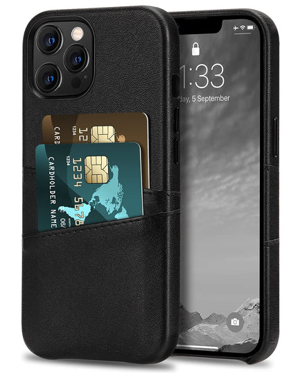 TENDLIN Compatible with iPhone 13 Pro Max Case Wallet Design Premium Leather Case with 2 Card Holder Slots