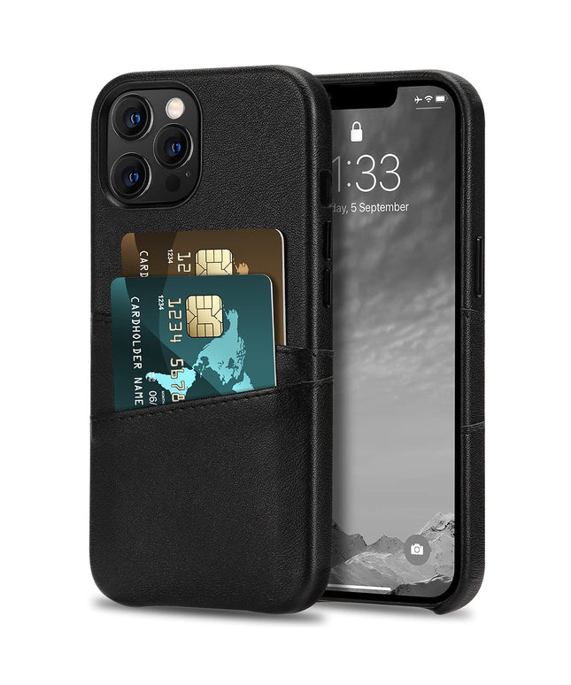 TENDLIN Compatible with iPhone 13 Pro Max Case Wallet Design Premium Leather Case with 2 Card Holder Slots