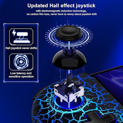 JC200 Switch Controller, Nintendo Switch Hall Effect Joystick Wireless Switch Controller With 9 Lights Color